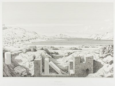 Uitzicht op Korinthe door Théodore Caruelle d