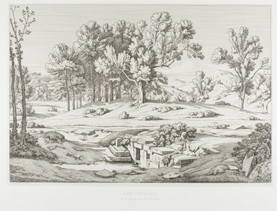 Uitzicht op een van de bronnen van de berg Pentéli door Théodore Caruelle d