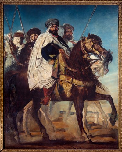 Ali Ben Ahmed, laatste kalief van Constantine en hoofd van de Harakta stam gevolgd door zijn escorte voor Constantine door Théodore Chassériau