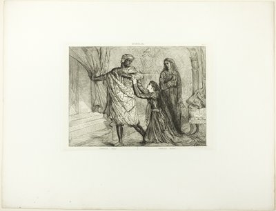 Weg!, plaat 7 (act 3, scène 4) uit Othello door Théodore Chassériau