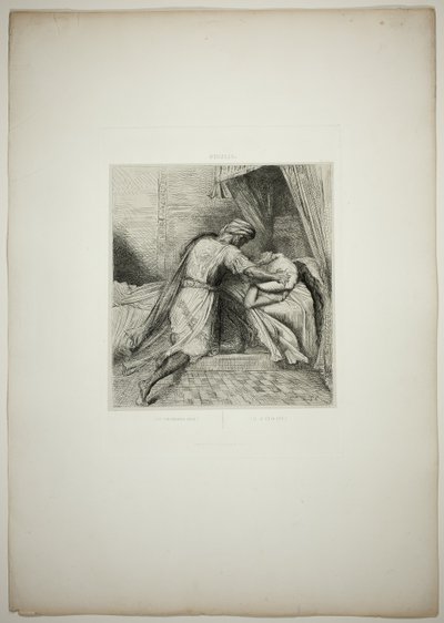 Hij smoort haar, plaat dertien uit Othello door Théodore Chassériau