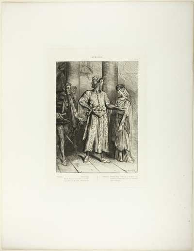 Eerlijke Iago, Desdemona moet ik aan jou overlaten, plaat 4 (acte 1, scène 3), uit Othello door Théodore Chassériau