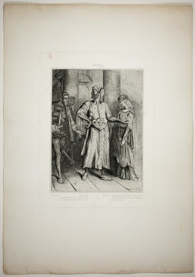 Eerlijke Iago, mijn Desdemona moet ik aan u overlaten, plaat vier uit Othello door Théodore Chassériau