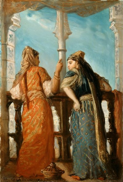 Joodse vrouwen op het balkon, Algiers door Théodore Chassériau