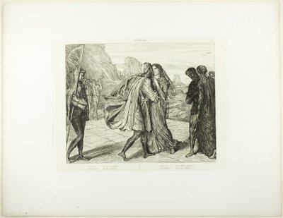 O Mijn Schone Krijger!, plaat 5 (akte 2, scène 1) uit Othello door Théodore Chassériau
