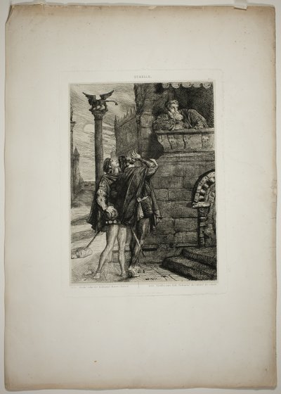Owake! wat ho! Brabantio! dieven! dieven!, plaat één uit Othello door Théodore Chassériau