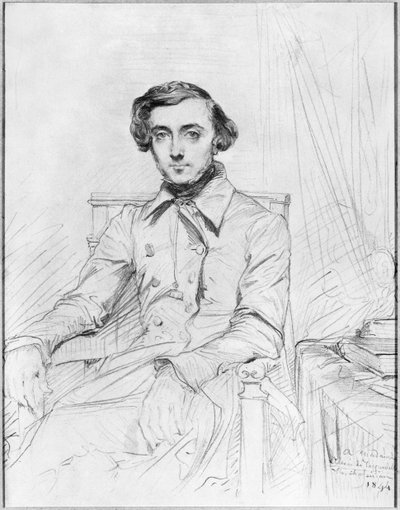 Portret van Charles Alexis Henri Clerel de Tocqueville, 1844 door Théodore Chassériau