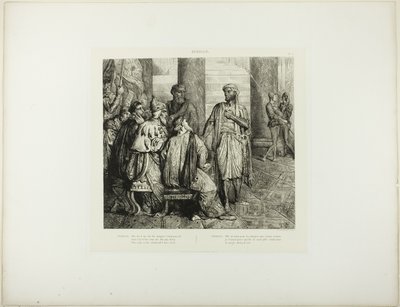 Ze hield van me om de gevaren die ik had doorstaan, plaat 3 (act 1, scène 3) uit Othello door Théodore Chassériau