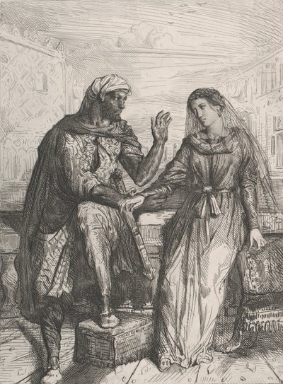 Ze bedankte me: plaat 2 uit Othello Act 1, Scene 3 door Théodore Chassériau