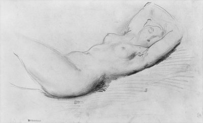Studie van een naakt door Théodore Chassériau