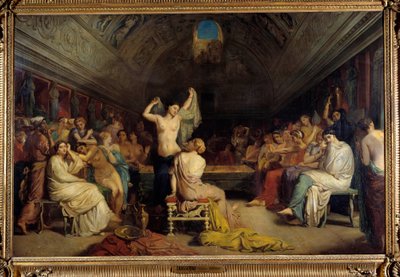 Tepidarium. Vrouwen verzameld in het gedeelte van de warme baden onder het oude Rome door Théodore Chassériau