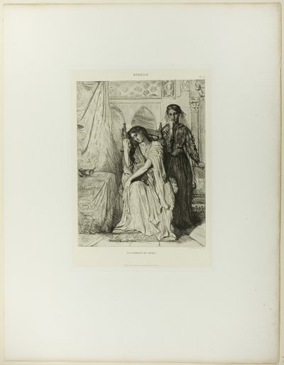 Het Wilgenlied, plaat negen uit Othello door Théodore Chassériau