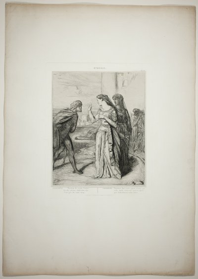 Wees daarom vrolijk, Cassio, plaat zes uit Othello door Théodore Chassériau