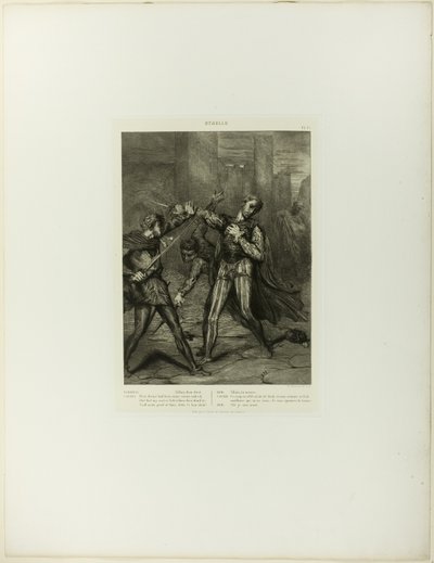 Schurk, jij sterft, plaat tien uit Othello door Théodore Chassériau