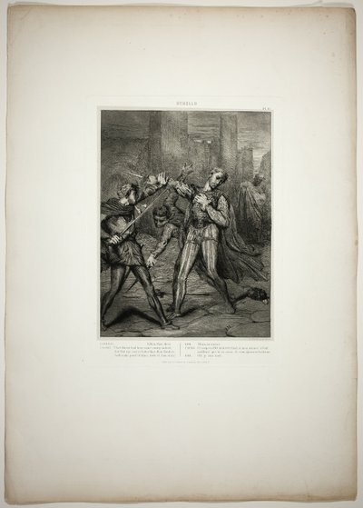 Schurk, gij sterft, plaat tien uit Othello door Théodore Chassériau