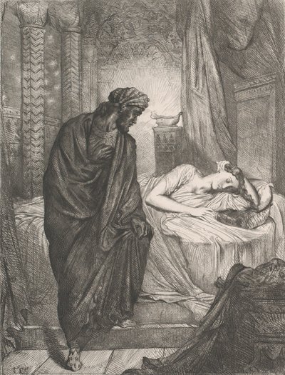 Toch moet ze sterven: plaat 11 uit Othello Act 5, Scene 2, geëtst 1844, herdrukt 1900 door Théodore Chassériau