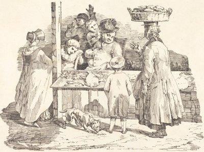 De sluimerende visverkoper door Théodore Gericault and Nicolas Toussaint Charlet
