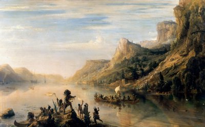 Jacques Cartier ontdekte de Saint Lawrence-rivier in 1535 door Jean Antoine Theodore Gudin