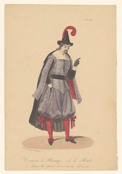 Bocage in de rol van Pinto door Théodore Lejeune