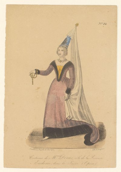 Julie Dorus-Gras in de rol van prinses Eudoxie in de opera La Juive door Théodore Lejeune