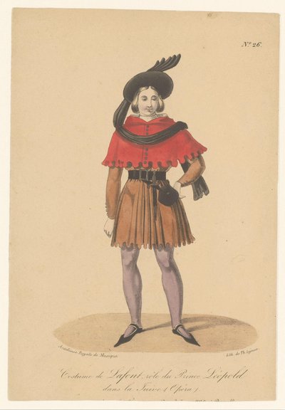 Marcelin Lafont in de rol van prins Leopold in de opera La Juive door Théodore Lejeune