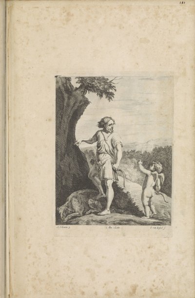 Apollo en Amor door Théodorus van Kessel