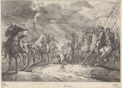 Slagveldtafereel door Théodorus van Kessel