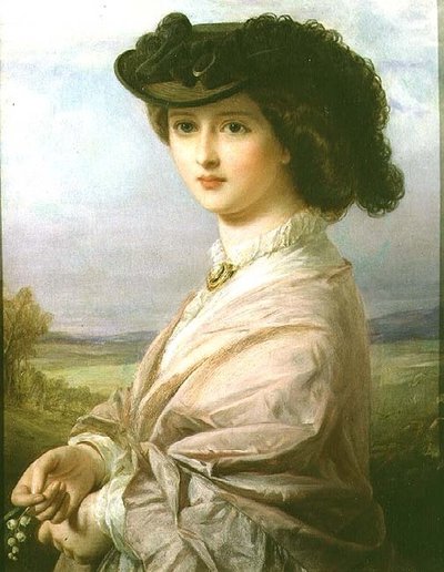 Een dame in een landschap door Thomas Francis Dicksee