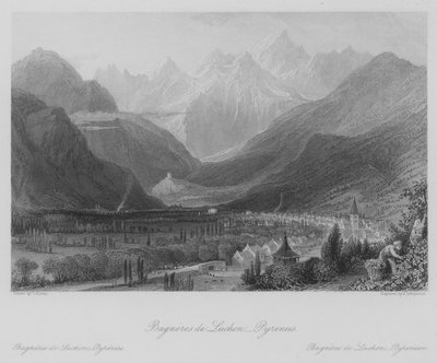 Bagneres de Luchon, Pyreneeën door Thomas (after) Allom