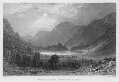 Blea Tarn, Westmorland door Thomas (after) Allom