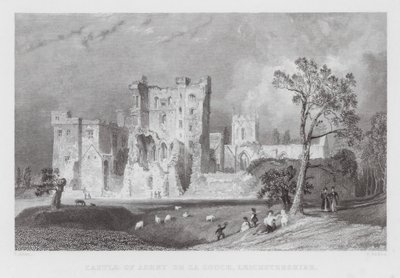 Kasteel van Ashby de la Zouch, Leicestershire (gravure) door Thomas (after) Allom