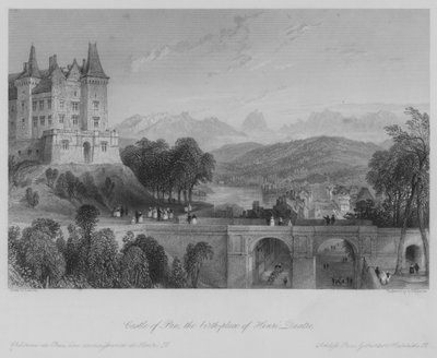 Kasteel van Pau, de geboorteplaats van Henri Quatre (gravure) door Thomas (after) Allom