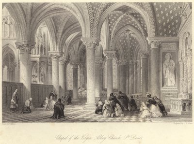 Kapel van de Maagd Abdijkerk, St. Denis (gravure) door Thomas (after) Allom