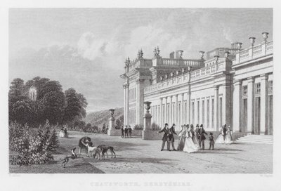Chatsworth, Derbyshire (gravure) door Thomas (after) Allom