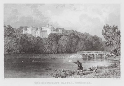 Cholmondeley Kasteel, Cheshire door Thomas (after) Allom