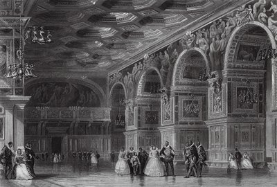 Galerij van Hendrik II in Fontainebleau (gravure) door Thomas (after) Allom