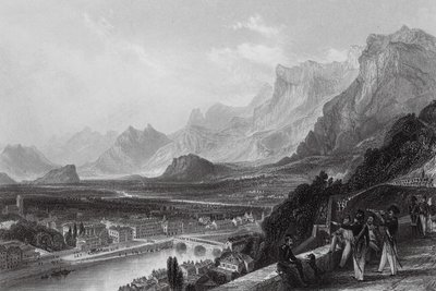 Grenoble, vanaf het fort door Thomas (after) Allom