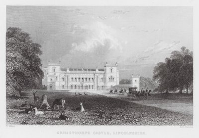 Grimsthorpe Castle, Lincolnshire (gravure) door Thomas (after) Allom