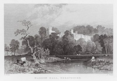 Haddon Hall, Derbyshire (gravure) door Thomas (after) Allom