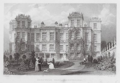 Hardwick Hall, Derbyshire (gravure) door Thomas (after) Allom