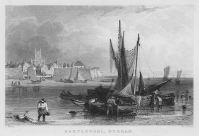 Hartlepool, Durham (gravure) door Thomas (after) Allom