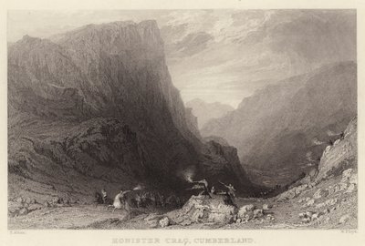 Honister Crag, Cumberland (gravure) door Thomas (after) Allom