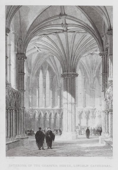Interieur van het kapittelhuis, Lincoln Cathedral (gravure) door Thomas (after) Allom