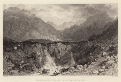 Mardale Head, Westmorland (gravure) door Thomas (after) Allom