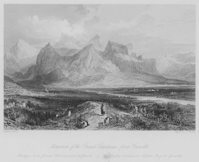 Berg van de Grande Chartreuse, vanuit Grenoble (gravure) door Thomas (after) Allom