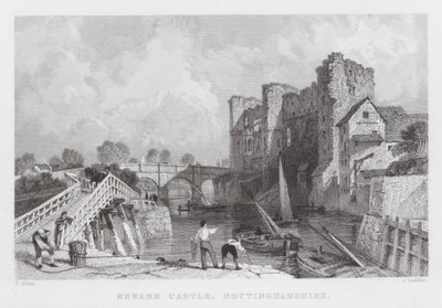 Newark Castle, Nottinghamshire (gravure) door Thomas (after) Allom
