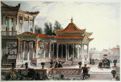 Paviljoen van de Ster van Hoop, Tong Chow, c.1850 door Thomas (after) Allom