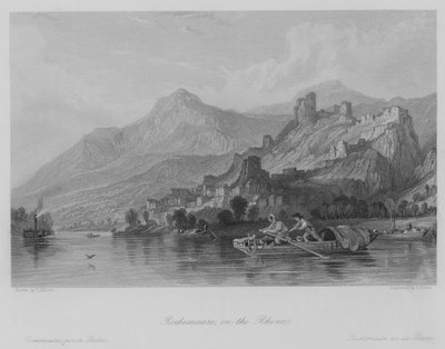 Rochemaure, aan de Rhône door Thomas (after) Allom