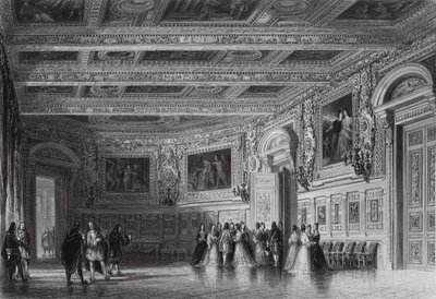 Salon van Lodewijk XIII, Fontainebleau (gravure) door Thomas (after) Allom