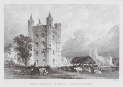 Tattershall Castle, Lincolnshire (gravure) door Thomas (after) Allom